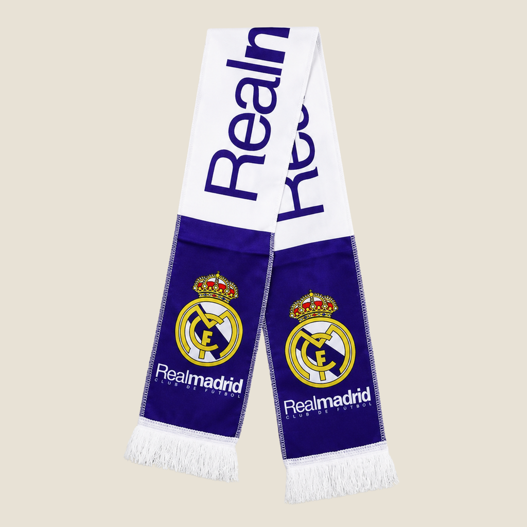 Bufanda Real Madrid Blanca y Morada