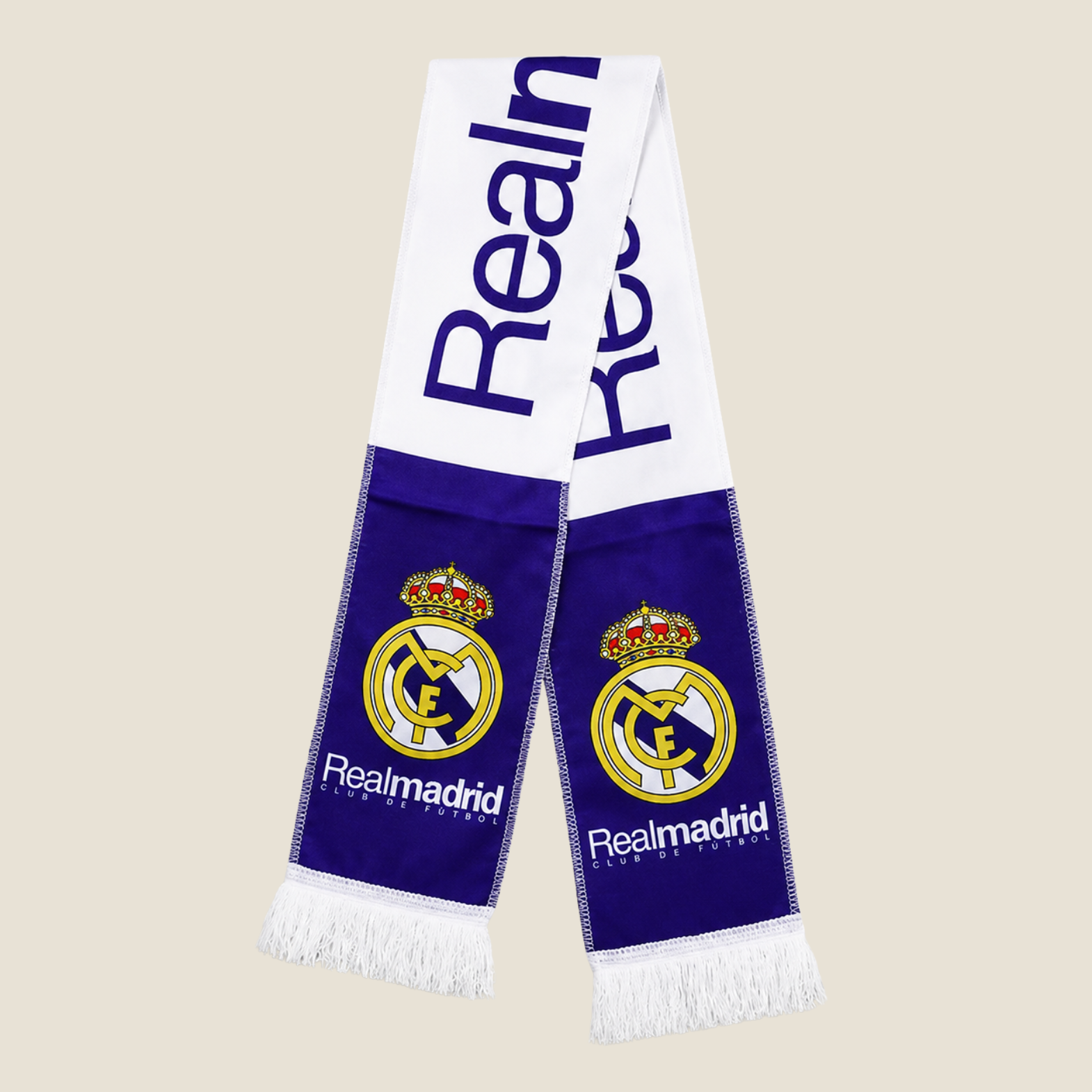 Bufanda Real Madrid Blanca y Morada