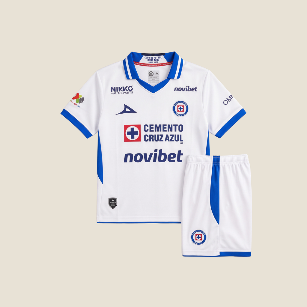 Jersey Cruz Azul Visitante 2026-2027 Niño Con Short