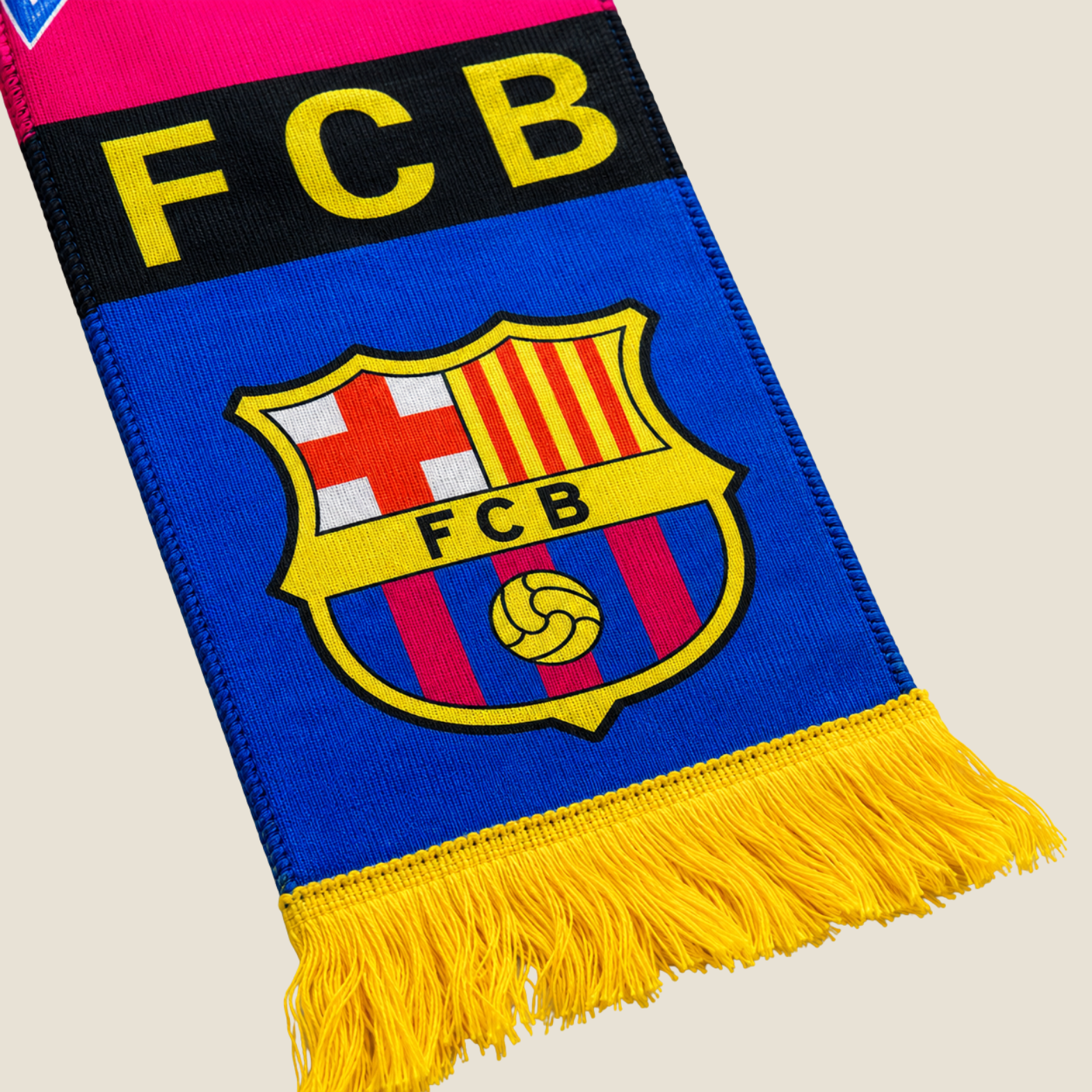 Bufanda FC Barcelona Azul, Rosa y Amarilla